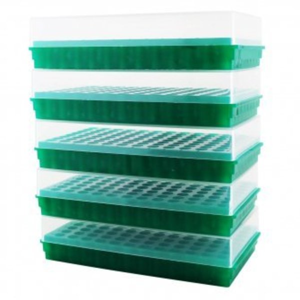 Scientific Specialties Flipper Micro-Tube Racks, 96 Capacity, Green, 5/PK 145911